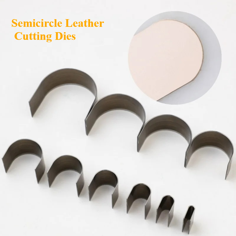Leathercraft Japan - 10個/セット半円革切断ダイス、5-55mm半円ベルトテールパンチモールドDIYレザークラフトツール、ベルトエンド切断モールド