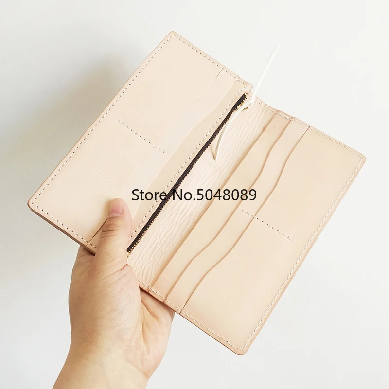 Leathercraft Japan - 日本のスチールブレード木製ルールダイ、ジッパー付きロングスタイルウォレット、レザークラフトハンドパンチツール、カットナイフモールド、195x95mm