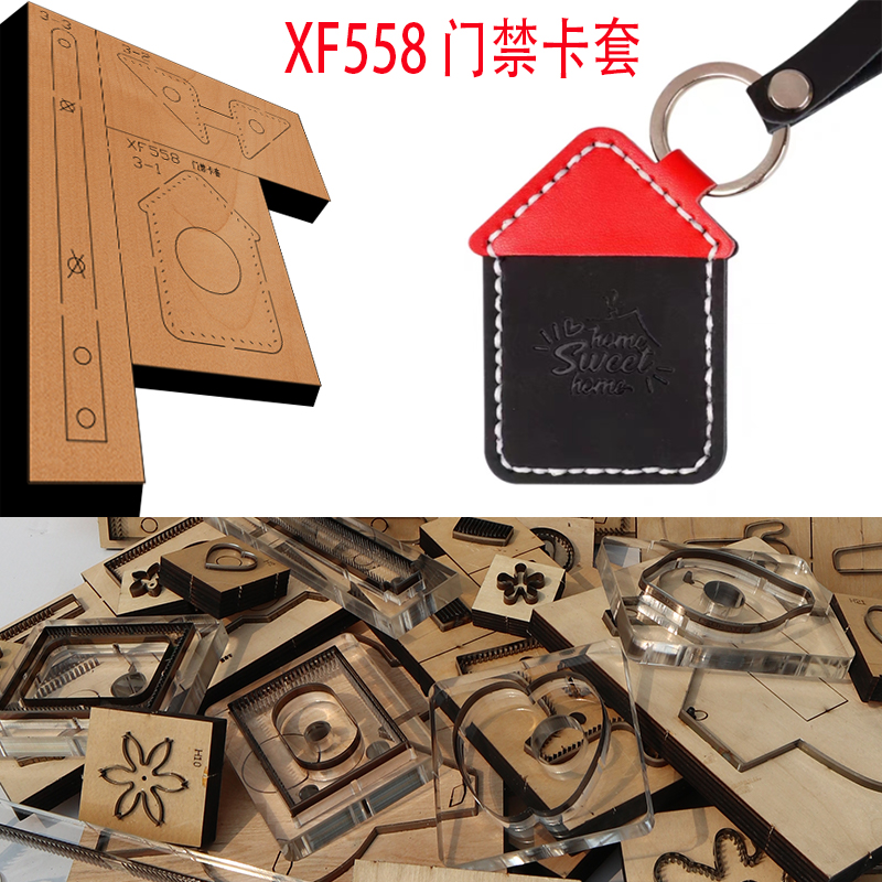 Leathercraft Japan - スチールブレードウッドディーアクセスカードホルダー、レザーバッグ、パンチハンドツール、カットナイフモールド、新しい日本、xf558