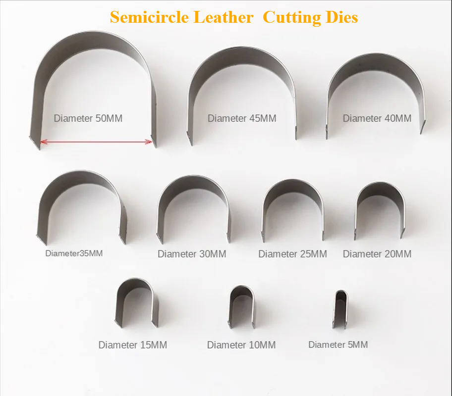 10個/セット半円革切断ダイス、5-55mm半円ベルトテール - Leathercraft Japan のレビューと価格