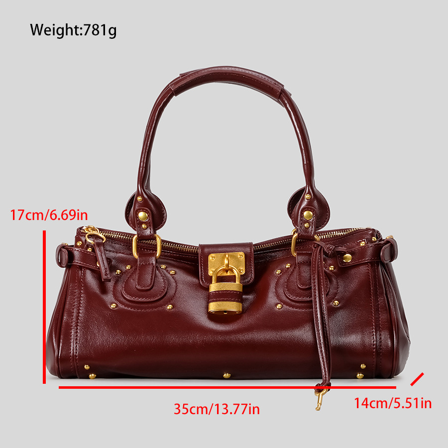 オリジナルニッチデザイン新作高品質レトロリベットボストンバイ - Leatherwork Rivets のレビューと価格