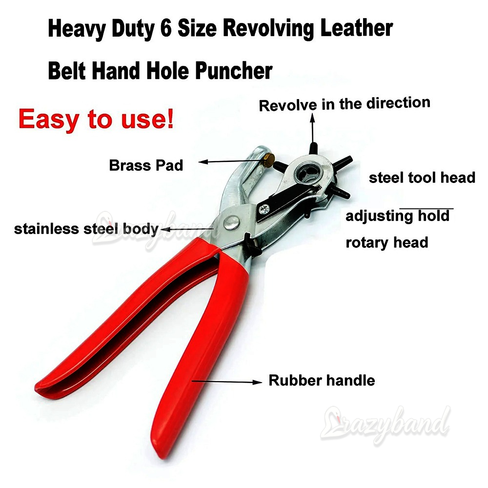 多機能レザーホールパンチ、革加工用、6サイズ回転式レザーベル - Leatherwork Hole Punch のレビューと価格