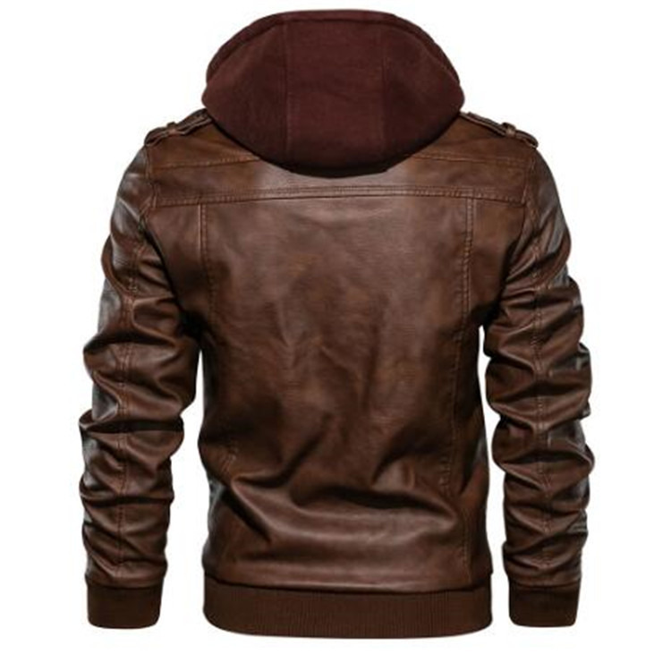 メンズ フード付きコート PUジャケット ジッパー スリムフ - Leather Work Jacket With Hood のレビューと価格