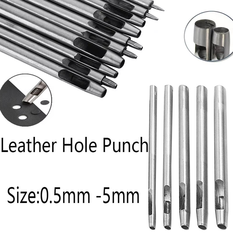 0.5-5mm レザーホールパンチツールセット 丸穴パンチ  - Leatherwork Hole Punch のレビューと価格