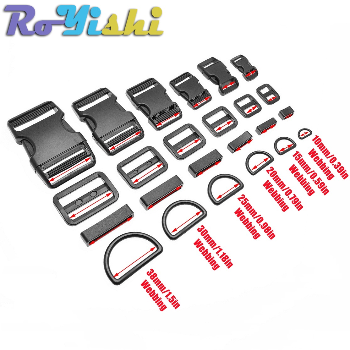 1-10セット プラスチック製サイドリリースバックル Dリン - Belt Buckle Blank のレビューと価格