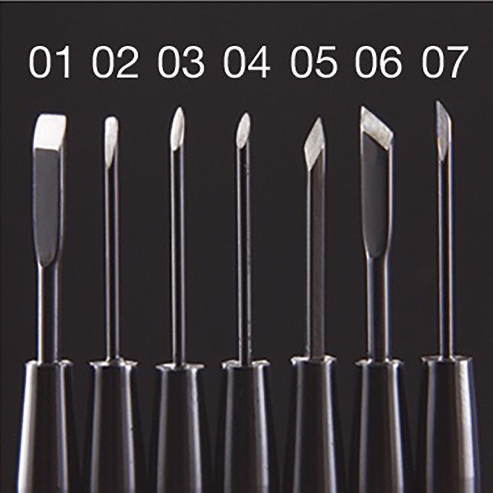 EIGER TOOL 7ピース精密マイクロナイフワックスカー - Leathercraft Japan のレビューと価格