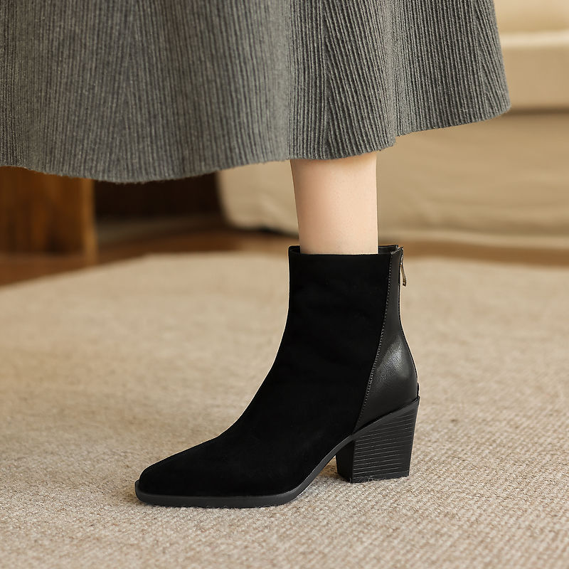 2027年新作ブランド 本革ブーツ レトロハイヒール アンク - Leather Work Women Shoes のレビューと価格