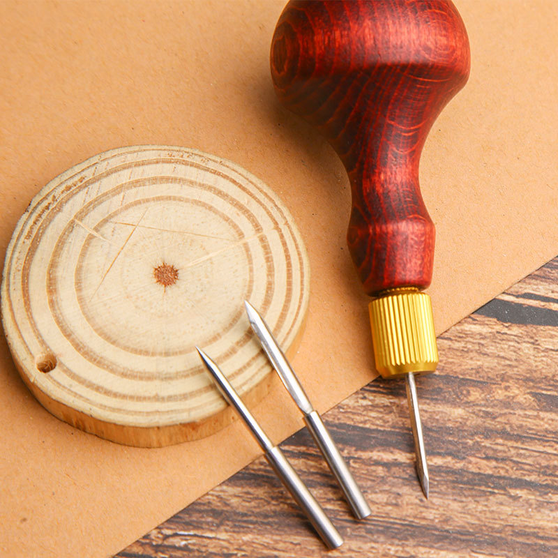 日曜大工の革製パンチオール、交換可能なニードルヘッド、手作り - Leatherwork Hole Punch のレビューと価格