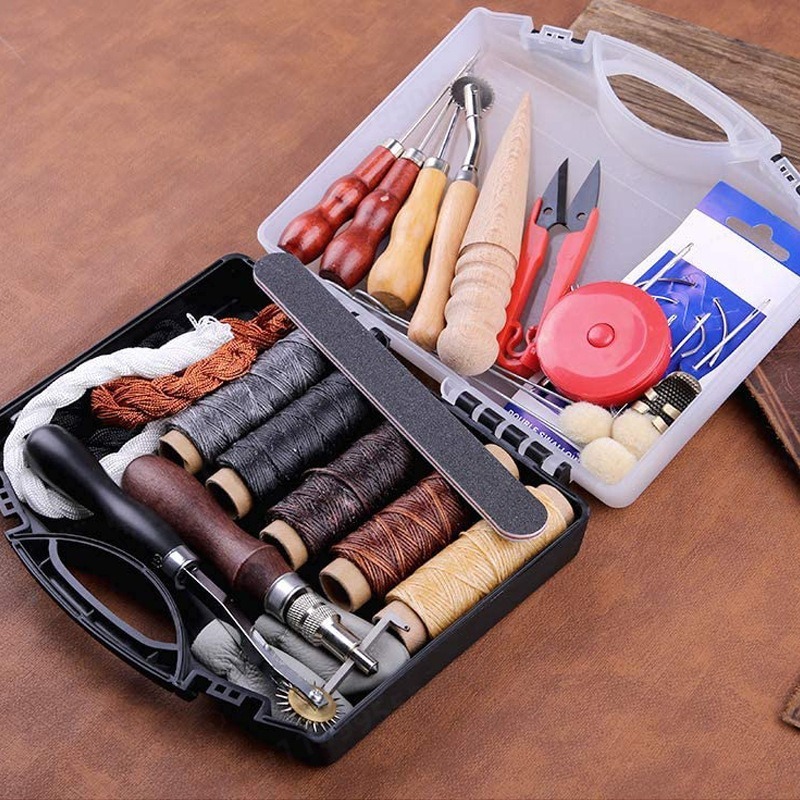 DIYレザークラフト手縫いツールキット基本革細工セット プリ - Leatherwork Hole Punch のレビューと価格