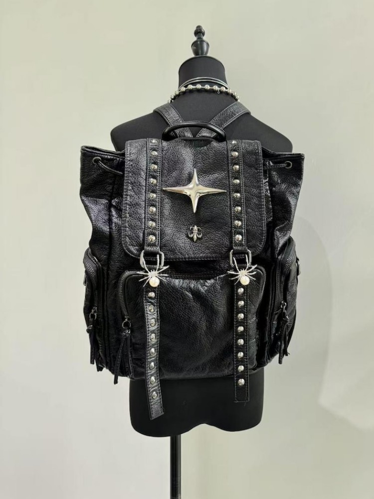ゴシックパンク Pu レザーショルダーバッグリベット Y2K - Leatherwork Rivets のレビューと価格