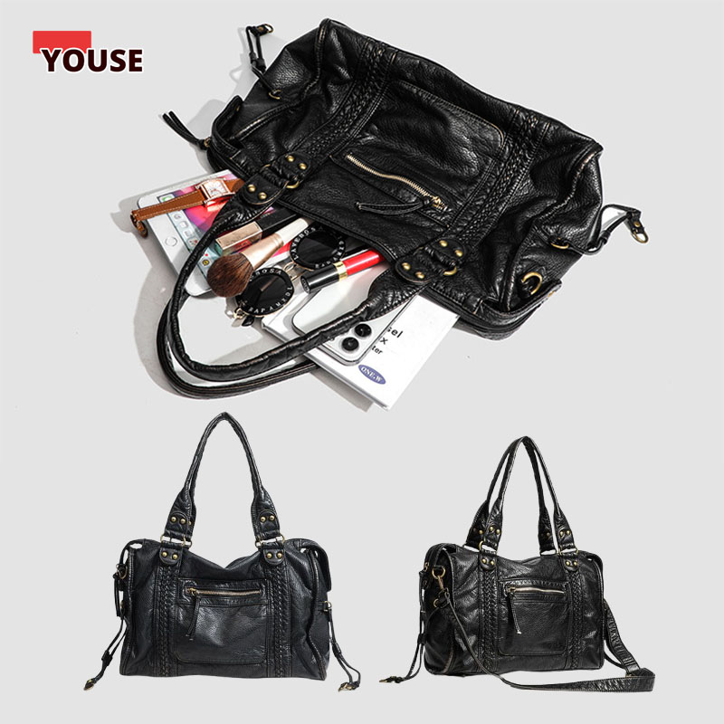 レディースファッションヴィンテージウォッシュドソフトレザート - Leatherwork Rivets のレビューと価格