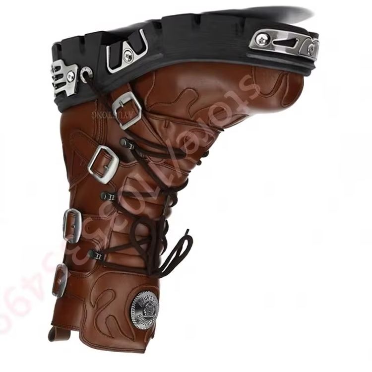 パンクメタルリベットベルトバックルオートバイブーツ厚底ラウン - Belt Buckle Blank のレビューと価格