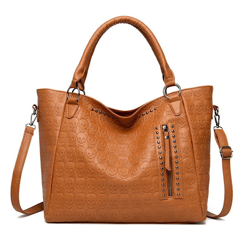 パンクスカルクロスボディバッグ PU レザースタッズファッシ - Leatherwork Rivets のレビューと価格