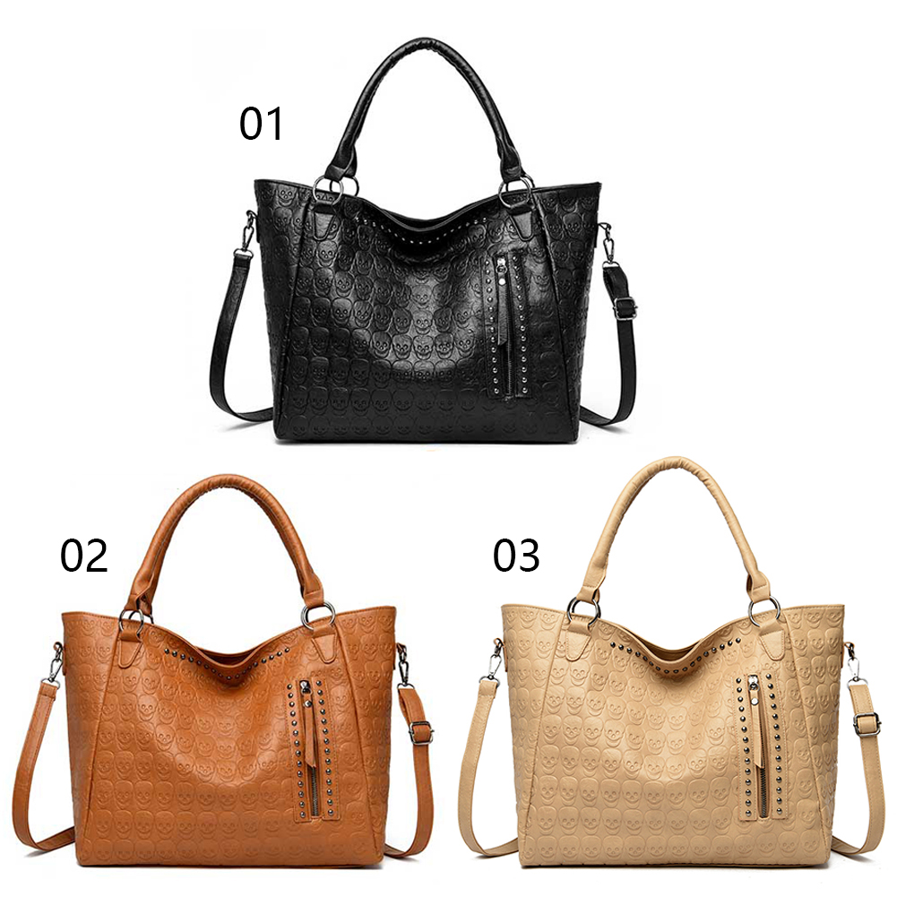 パンクスカルクロスボディバッグ PU レザースタッズファッシ - Leatherwork Rivets のレビューと価格