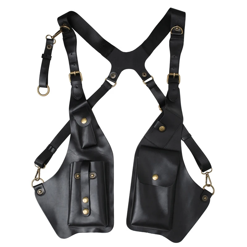 男性と女性のためのヴィンテージレザーレットショルダーバッグ, - Leatherwork Rivets のレビューと価格