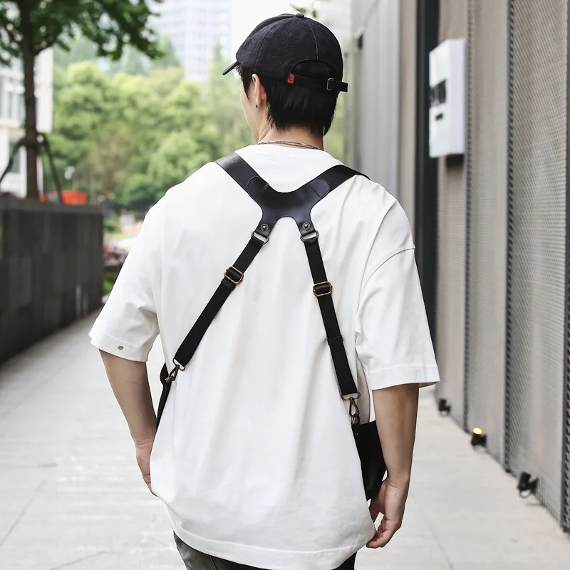 男性と女性のためのヴィンテージレザーレットショルダーバッグ, - Leatherwork Rivets のレビューと価格